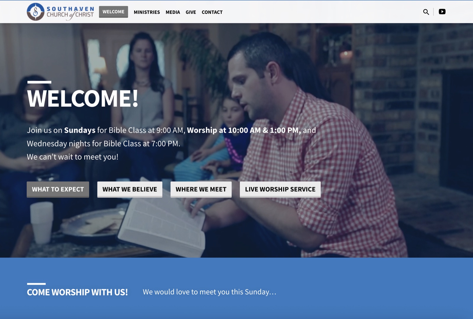 Southaven church of Christ website homepage